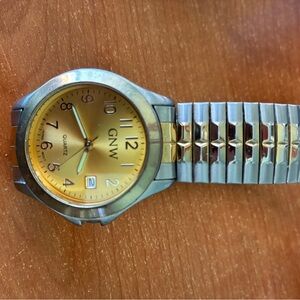 GNW Silver Stainless Steel Back Stretch Bracelet Watch